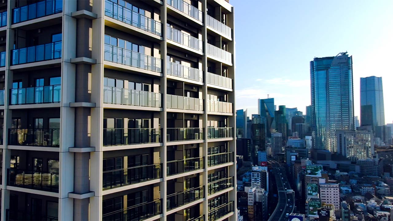 リビオレジデンス西麻布をマイクロドローン撮影